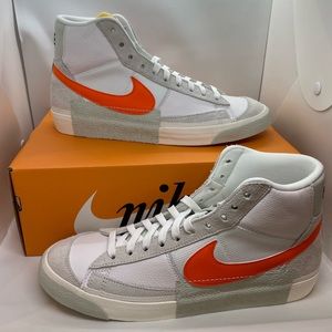 NIB NIKE BLAZER MID PRO CLUB Orange/ White Men’s Shoes Size: 10 #DQ7673-103